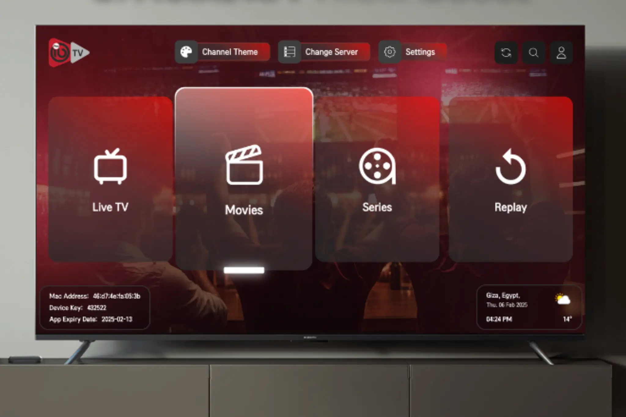 ibo player iptv Menüoberfläche auf Smart TV, Installation ibo player fire tv stick Anleitung.